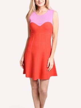 Parker Red Sleeveless Fit and Flare Mini Dress